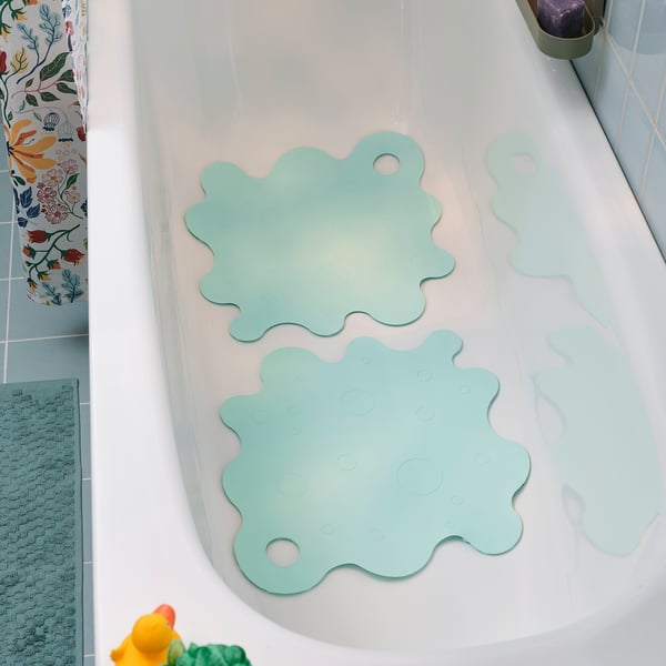 TRAMPSJÖN Bathtub mat, light turquoise, 43x43 cm