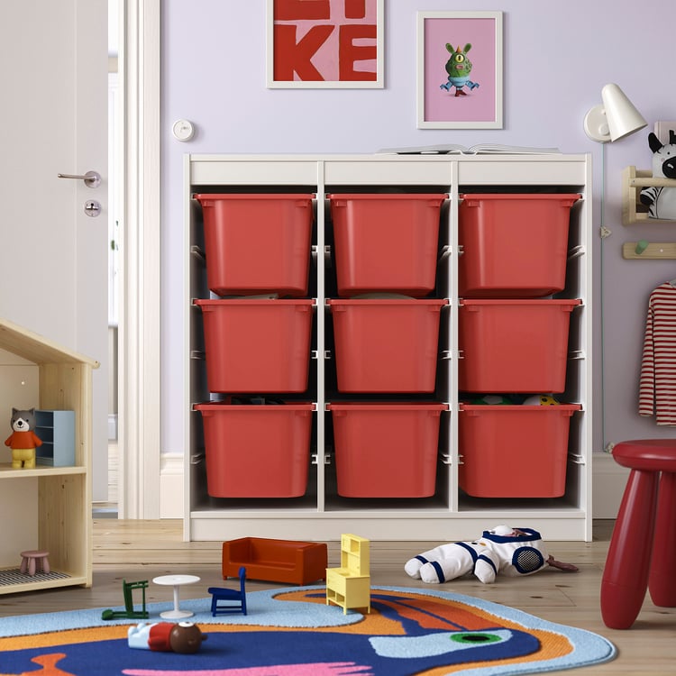 TROFAST Storage Combination With Boxes Room Divider white Red trofast-storage-combination-with-boxes-room-divider-white-red