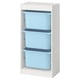TROFAST Storage combination with boxes, white/light blue, 46x30x95 cm