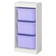 TROFAST Storage combination with boxes, white/lilac, 46x30x95 cm