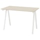 TROTTEN Desk, beige/white, 120x70 cm