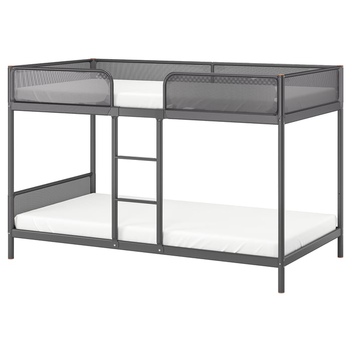 TUFFING bunk bed frame, dark grey, Single