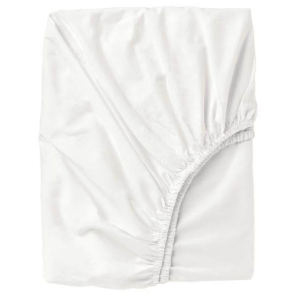 ULLVIDE Fitted sheet, white, Single