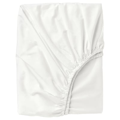ULLVIDE Fitted sheet, white, King