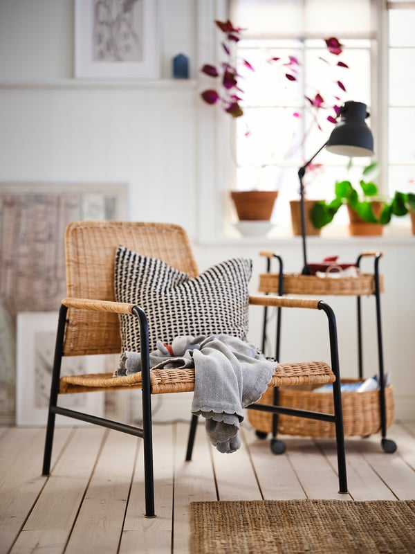 ULRIKSBERG Armchair, rattan/anthracite