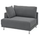 UPPÅKRA 1.5-seat module, with armrest left/Johanneshov dark grey