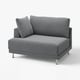 Grey UPPÅKRA sofa, modern design, comfy fabric, square cushions, chrome legs.