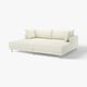 An UPPÅKRA cream-colored sofa with a modern design. It plush cushions and raised legs, exuding a minimalist aesthetic.