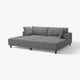 UPPÅKRA grey sectional sofa, modern design, sink-in comfort, modular layout.