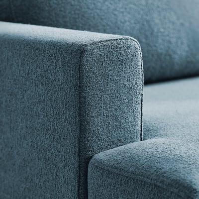 UPPÅKRA Chaise longue module, with armrest left/Axvall dark grey-blue