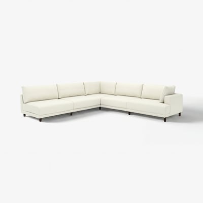 Modern UPPÅKRA cream sectional sofa, clean lines, deep cushions, sturdy wooden legs.