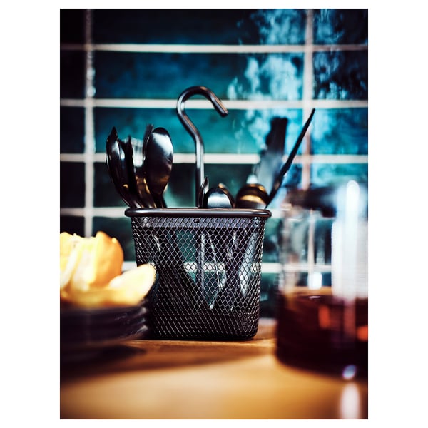 UPPDATERA Cutlery caddy, anthracite, 12x12 cm