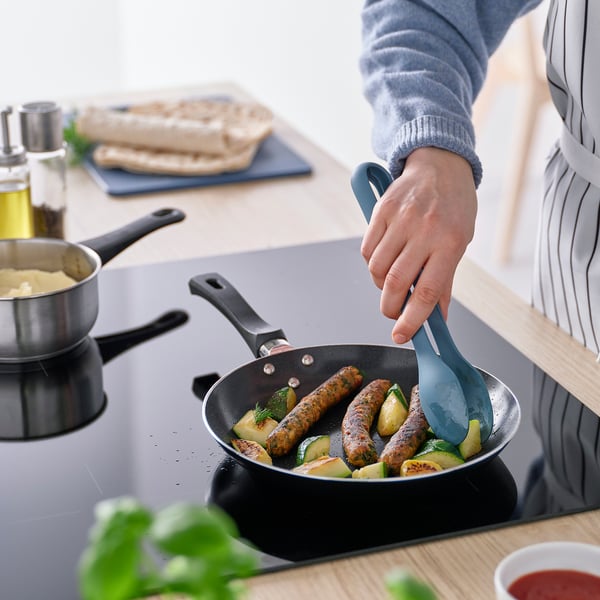 UPPFYLLD 3-piece kitchen utensil set, dark grey-blue