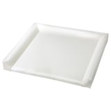 White VÄDRA baby mat, square, soft, foam-filled, plastic.