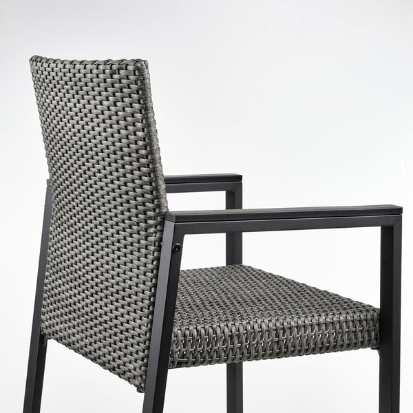 VÄRMANSÖ Table+4 chairs, outdoor, dark grey/dark grey, 161 cm