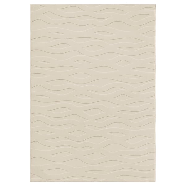 VÄXELFEL Rug, low pile, off-white, 160x230 cm