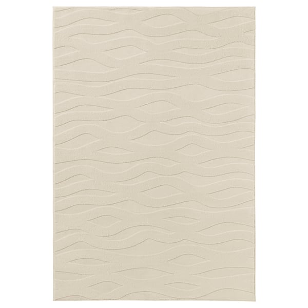 VÄXELFEL Rug, low pile, off-white, 133x195 cm