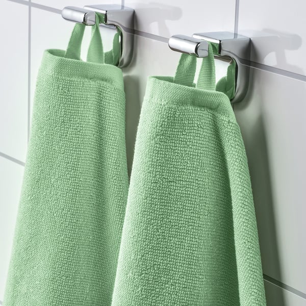 VÅGSJÖN Bath towel, light green, 70x140 cm