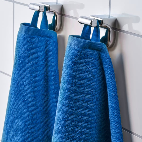 VÅGSJÖN Hand towel, bright blue, 40x70 cm