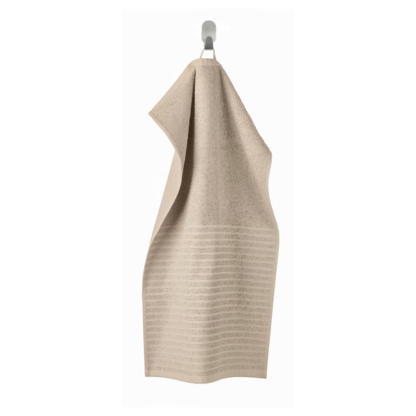 VÅGSJÖN Hand towel, light beige, 40x70 cm