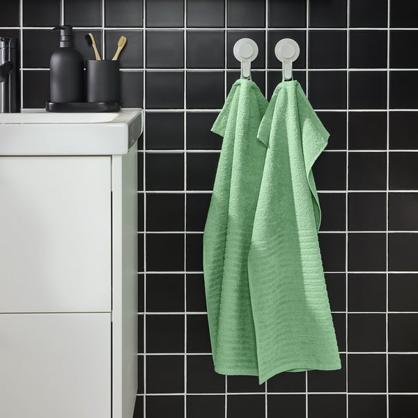 VÅGSJÖN Hand towel, light green, 40x70 cm