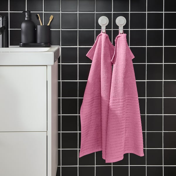 VÅGSJÖN Hand towel, pink, 40x70 cm