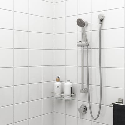 VALLAMOSSE Riser rail w handshower/wall outlet, chrome-plated