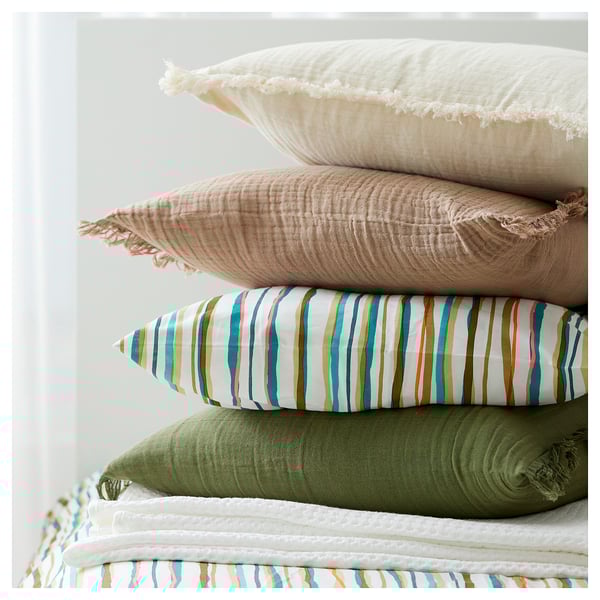 VALLKRASSING Cushion cover, grey-green, 50x50 cm