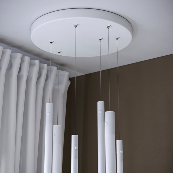 VARMBLIXT LED pendant lamp, dimmable smart/white glass white spectrum, 46 cm