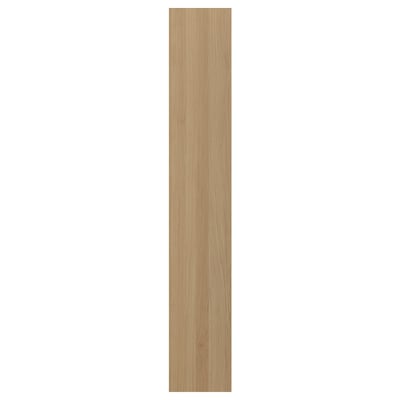 A VEDHAMN wooden panel in natural oak. Its rectangular, light brown, made of particleboard with oak veneer, and has a uniform, smooth design.