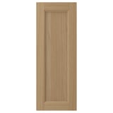 VEDHAMN natural wood cabinet door. Rectangle shape with grooved panel. Crafted from oak, finished with clear lacquer.