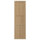 Wooden door, light brown, rectangular panels, solid oak frame, modern design.