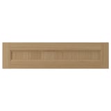 This is a wooden drawer front in natural oak. It solid oak frame with oak veneer panels. The design is modern with natural wood grain visibility.