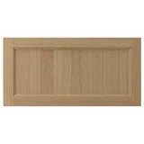 VEDHAMN oak wood cabinet door with rectangle panel design.