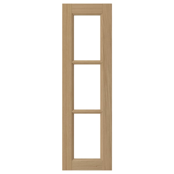 VEDHAMN Glass door, oak, 30x100 cm