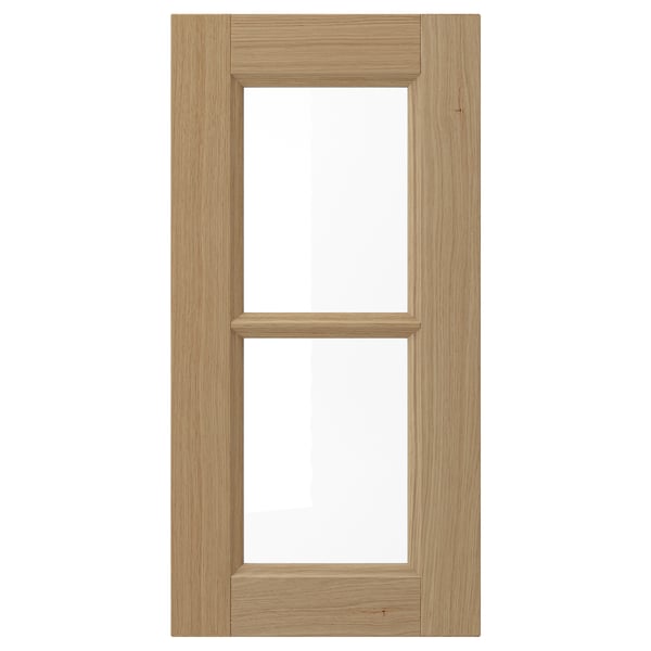 VEDHAMN Glass door, oak, 30x60 cm