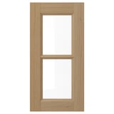 VEDHAMN oak wood kitchen door with glass panel, natural colour.