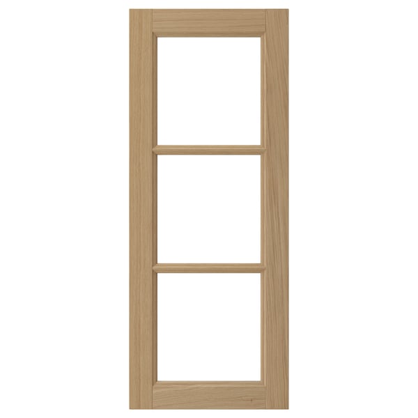 VEDHAMN Glass door, oak, 40x100 cm