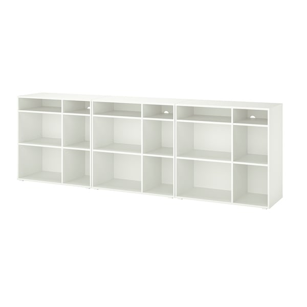 VIHALS Shelving combination, white, 286x37x90 cm