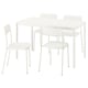 VIHALS / VIHALS Table and 4 chairs, white white/white, 125x74 cm
