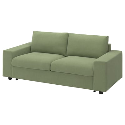 VIMLE 2-seat sofa-bed, with wide armrests/Mosshed grey-green
