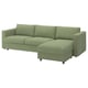 VIMLE 3-seat sofa-bed with chaise longue, Mosshed grey-green