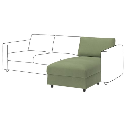 VIMLE Chaise longue section, Mosshed grey-green