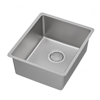 VRESJÖN stainless sink, square design with drain, elegant kitchen addition.
