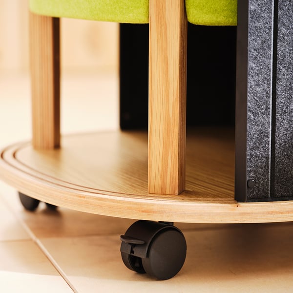 YXSTABY Gaming side table on castors, oak veneer/grey