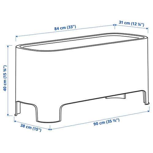 ASPAREN وعاء نباتات, رمادي خارجي, 89x38 سم