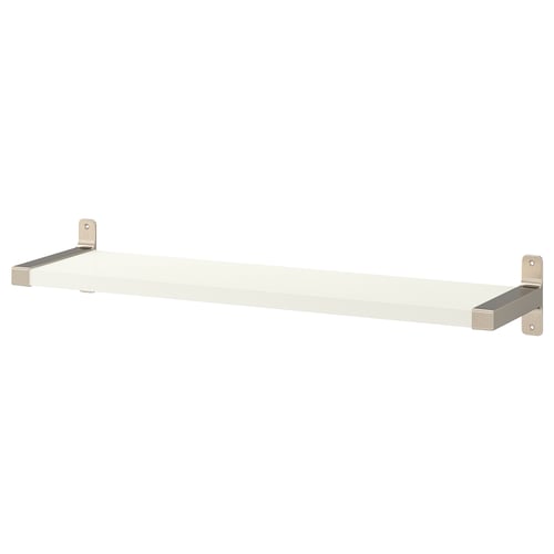 BERGSHULT / GRANHULT رف حائط, أبيض/طلاء - نيكل, 80x20 سم