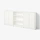 BILLY / OXBERG تشكيلة مكتبة مع أبواب, أبيض, ‎240x30x106 سم‏