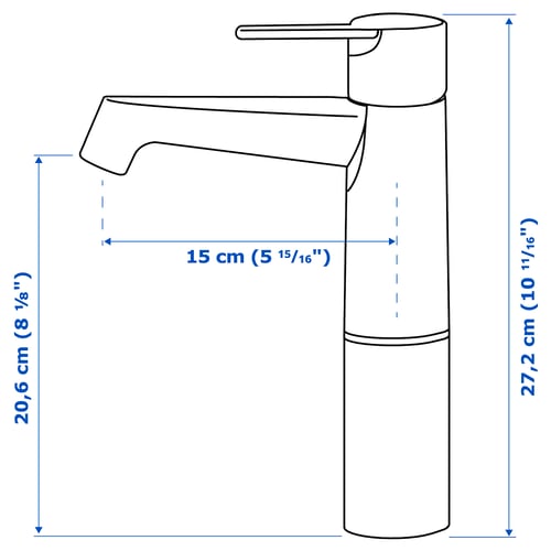 BROGRUND خلاط مغسلة، طويل, طلاء كروم