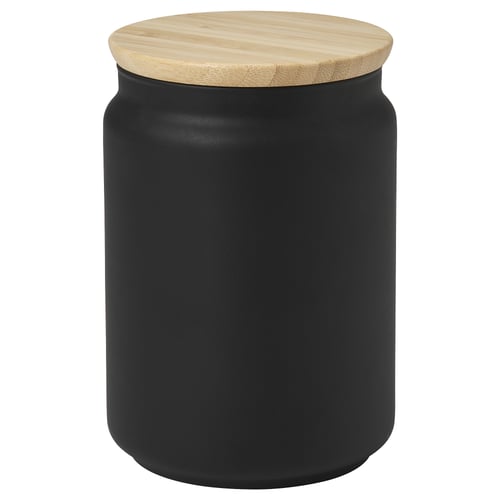 EKLATERA برطمان بغطاء, أسود, 1 ل